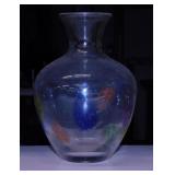 Nice Dansk Romania blown glass Leaves vase by John