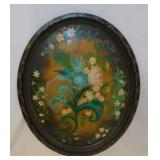 Antique hand painted folk art folding tray table,