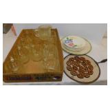 12 vintage glass creamers - 4 orange & black