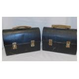 2 vintage metal work lunch boxes