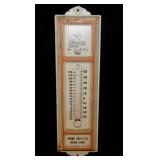Vintage Oakland Illinois bank metal thermometer