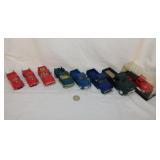 Vintage Ford & Chevy toy pickup trucks