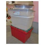 4 storage totes w/ lids