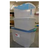 3 storage totes w/ lids