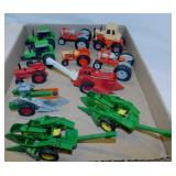 Vintage Ertl tractors & 2-row corn picker: John