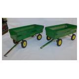 2 Ertl John Deere metal flarebox wagons, 1:16