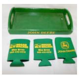 John Deere wooden tray w/ handles, 13.5" x 7.5" -