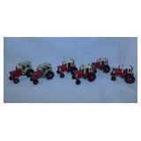 6 Ertl International tractors, 1:64 scale, 2 are