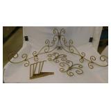 New metal scroll scarf rod set w/ instructions