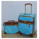 Like new Samantha Brown faux croco luggage,