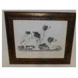 Signed 1990 Brittany Spaniel Dogs print by