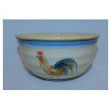Glazed stoneware rooster mixing bowl - 1940