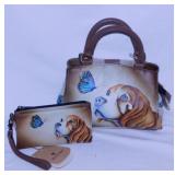 2 new leather handbag purses: Anuschka signed