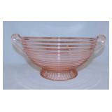 3 pieces of Pink & Yellow Depression glass:
