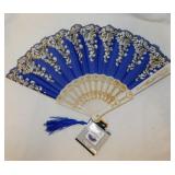 8 new folding hand fans - 2 new pin & clip