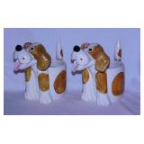 2 patio porch dog planters w/ bobble tails by