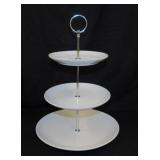 Porcelain 3 tier tidbit server - 5 glass star