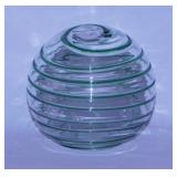 Lovely blown green swirl glass wall art sphere w/