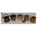 Vintage copper items: Gregorian hammered creamer