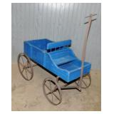 Wood & metal decorative planter wagon, 21" long