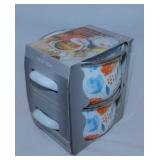 New mini enamel casserole set w/ glass lids -