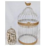 2 decorative bird cages, tallest is 18"