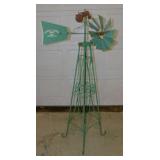Wrought iron John Deere yard art windmill w/