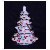 Mid Century gilded white ceramic Christmas tree,