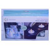 New 14 pc. flameless tealight candles in box -