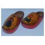 Pair of Wooden Dutch shoe wall pockets, 7.5" long