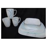 Corelle: Square Simple Lines plates, bowl & mugs