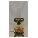 1967 GIM Gimbels 3083 floral parlor table lamp,