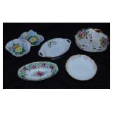 5 small antique porcelain serving dishes