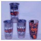 Chicago Bears football: 4 Tervis tumblers -