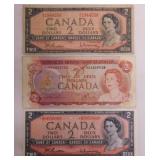 18 pieces Canada foreign paper currency