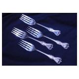 4 Towle sterling silver Old Colonial salad forks,