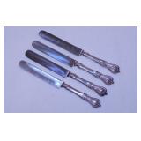 4 Towle sterling silver Old Colonial table knives,