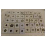40 foreign coins, most silver