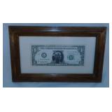 1995 framed Michael Jordan one dollar bill