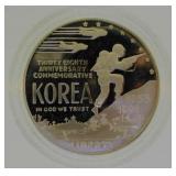 1991 proof silver dollar Korean War memorial coin