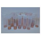 19 sorted tubes of uncirculated Lincoln pennies,