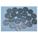 20 Wartime silver nickels - 36 tubes w/ some