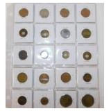 92 antique foreign coins & tokens