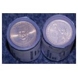 2 rolls 2015 Lyndon Johnson $1 Presidential coins