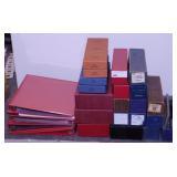 Coin collecting supplies:  4 binders with plastic