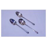 3 Heirloom sterling silver Damask Rose spoons,
