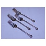 4 Towle sterling silver Plumes dinner forks,