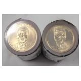 2 rolls Ronald Reagan $1 Presidential coins