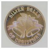 Christmas Bells 1 troy ounce silver round coin