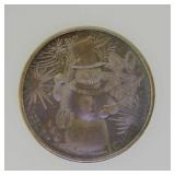 1984 Christmas 1 troy ounce silver round coin
